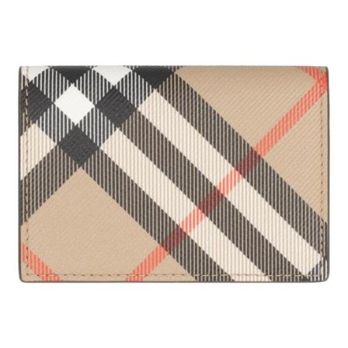 Canvas Kaarthouder met Voorflap Burberry , Beige , Heren