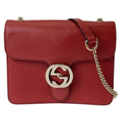 Pre-owned Leather crossbody-bags Gucci Vintage , Red , Dames