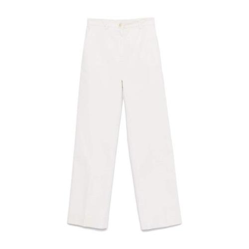 Witte Twill Broek Antonelli Firenze , White , Dames