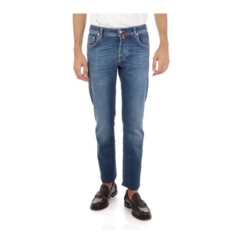 Slim Fit Vervaagde Effect Jeans Jacob Cohën , Blue , Heren