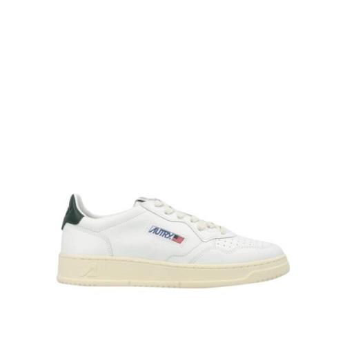 Witte Medalist Leren Sneakers Groene Hiel Autry , White , Heren