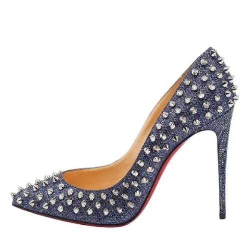 Pre-owned Fabric heels Christian Louboutin Pre-owned , Blue , Dames