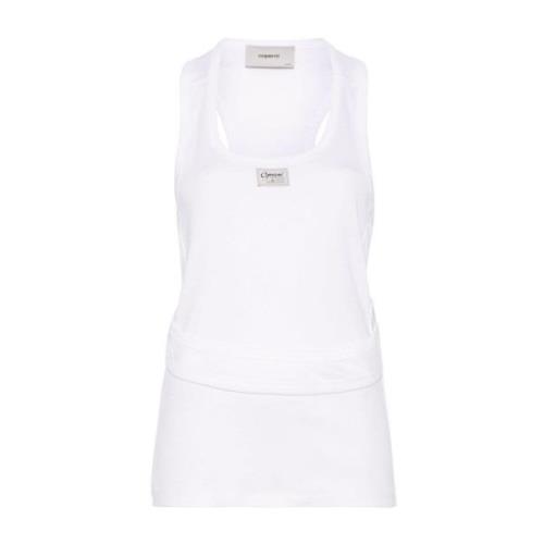 Witte Mouwloze U-Hals Top Coperni , White , Dames