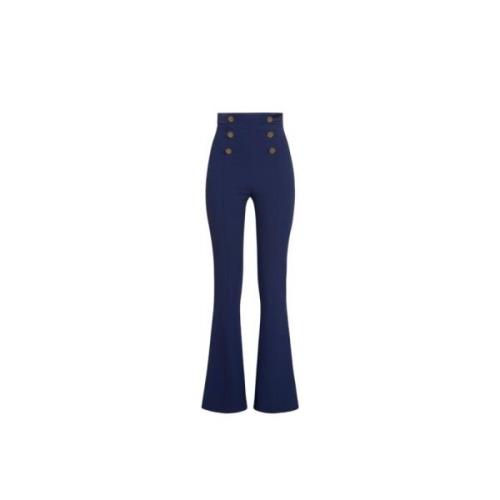 Stijlvolle Broek voor Vrouwen Elisabetta Franchi , Blue , Dames