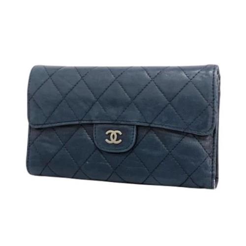 Pre-owned Leather wallets Chanel Vintage , Black , Dames