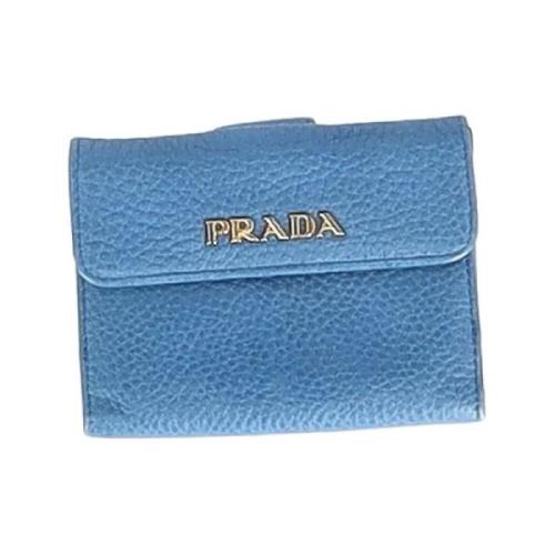 Pre-owned Leather wallets Prada Vintage , Blue , Dames