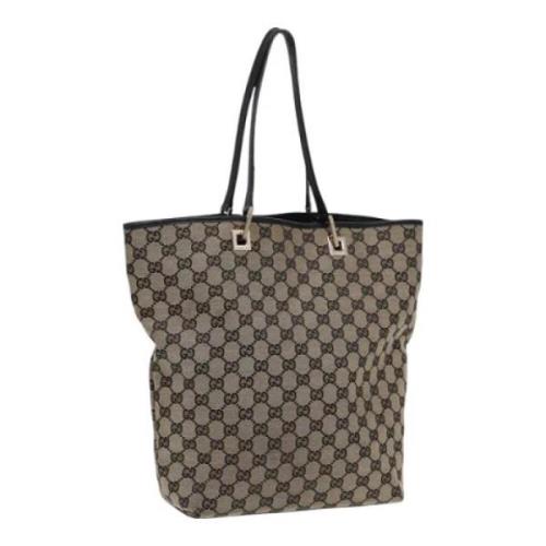 Pre-owned Canvas totes Gucci Vintage , Beige , Dames