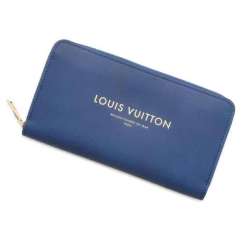 Pre-owned Leather wallets Louis Vuitton Vintage , Blue , Dames