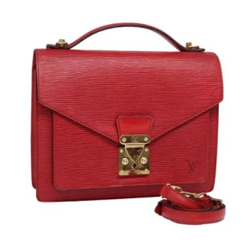 Pre-owned Leather handbags Louis Vuitton Vintage , Red , Dames