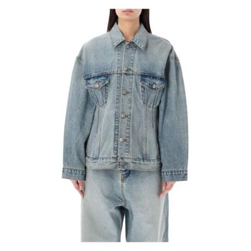 Licht Indigo Zandloper Denim Jack Balenciaga , Blue , Dames