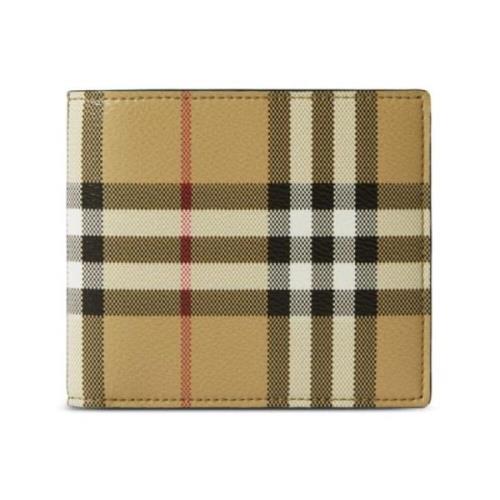 Vintage Check Portemonnee Grijs Burberry , Beige , Dames