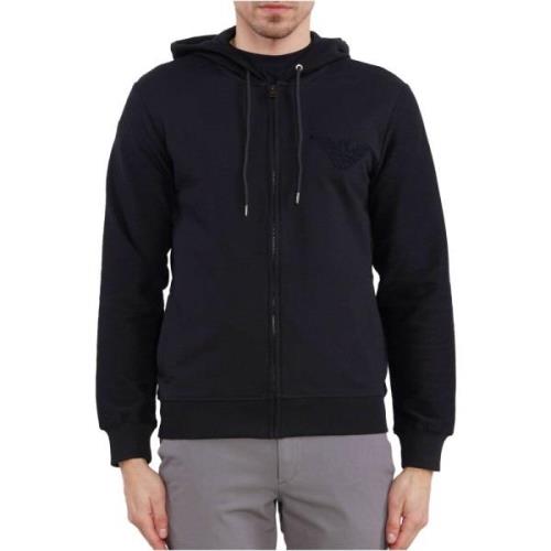 Hoodie met rits - Slim Fit Emporio Armani , Black , Heren