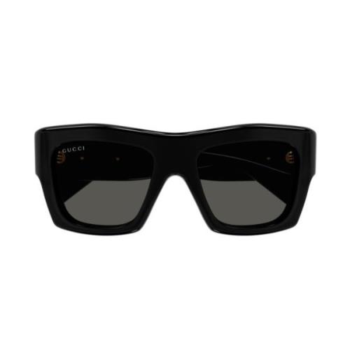 Vierkante Zwarte Zonnebril Gg1772S Model Gucci , Black , Unisex