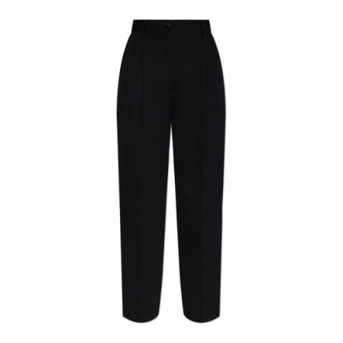 Wollen geplooide broek Dolce & Gabbana , Black , Dames