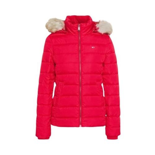 Gewatteerde Jas met Capuchon Tommy Jeans , Red , Dames