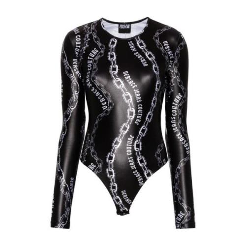 Zwart Topkleding voor Vrouwen Aw24 Versace Jeans Couture , Black , Dam...