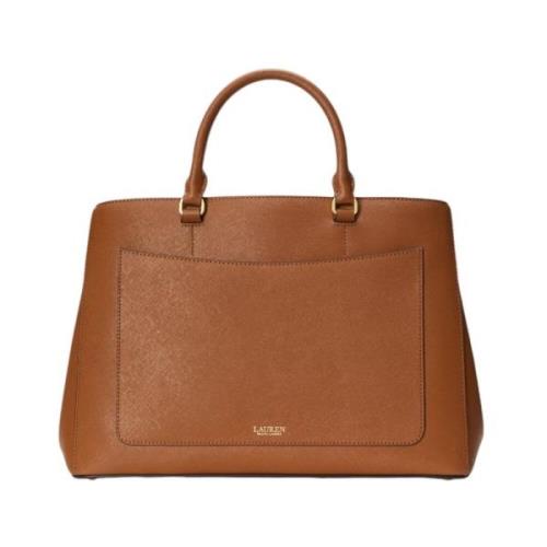 Stijlvolle Leren Tas Ralph Lauren , Brown , Dames