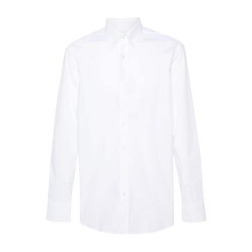 Witte Katoenmix Poplin Overhemd Etro , White , Heren