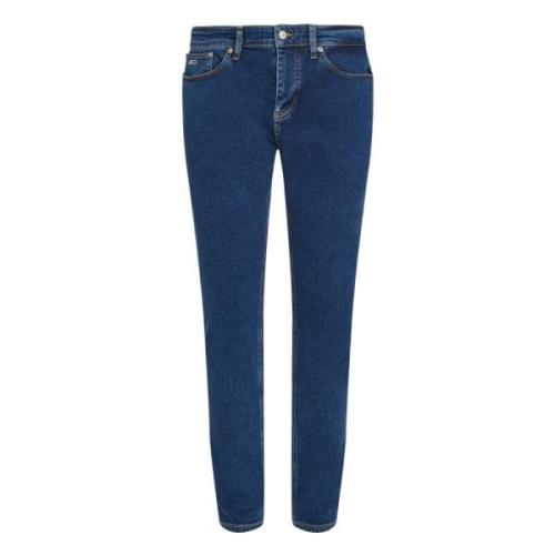 Slim Fit Denim Jeans met Logo Tommy Hilfiger , Blue , Heren