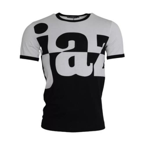 Jazz Print Katoenen T-shirt Dolce & Gabbana , Multicolor , Heren