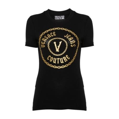 Zwarte T-shirt voor vrouwen Versace Jeans Couture , Black , Dames