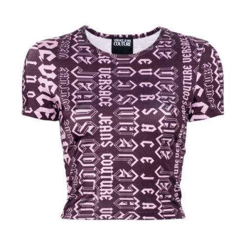 Paarse T-shirt voor vrouwen Aw24 Versace Jeans Couture , Purple , Dame...