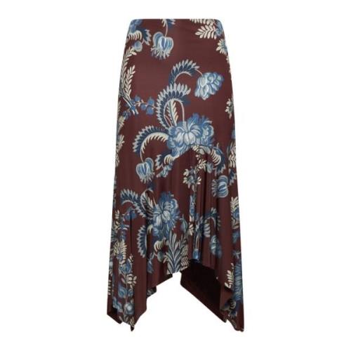 Bloemenprint Midi Rok met Ruche Etro , Multicolor , Dames