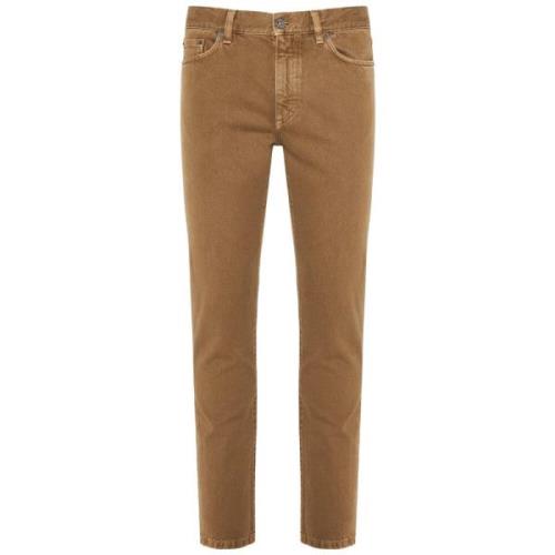 Katoenen jeans met zij- en achterzakken Ermenegildo Zegna , Brown , He...