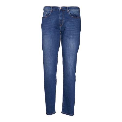 Blauwe Stretch Katoenen Jeans Aw24 PS By Paul Smith , Blue , Heren