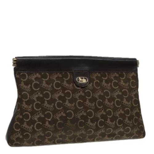 Pre-owned Canvas clutches Celine Vintage , Brown , Dames