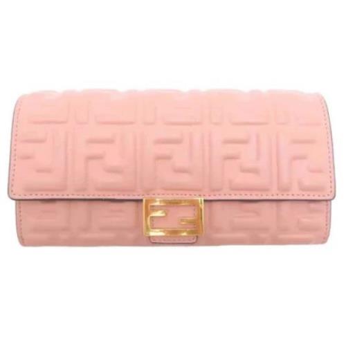 Pre-owned Leather wallets Fendi Vintage , Pink , Dames