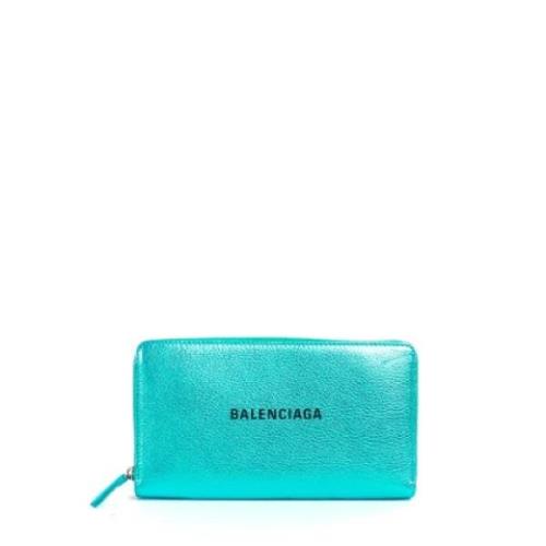 Pre-owned Leather wallets Balenciaga Vintage , Blue , Dames