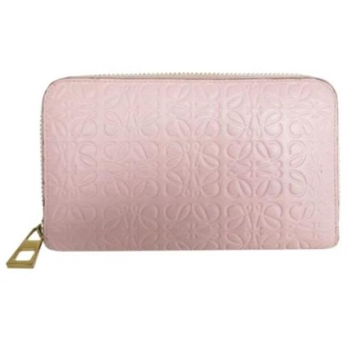 Pre-owned Leather wallets Loewe Pre-owned , Pink , Dames