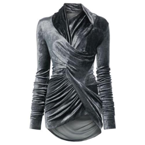 Stalen Magnetische Longsleeve Top Rick Owens , Gray , Dames