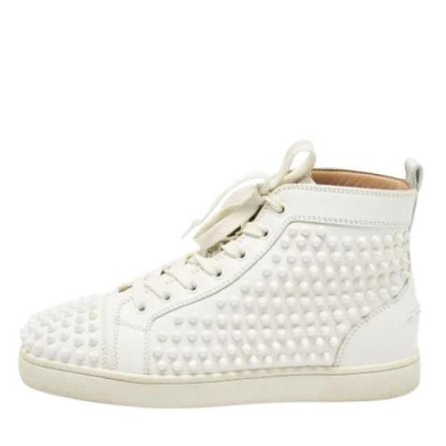 Pre-owned Leather sneakers Christian Louboutin Pre-owned , White , Her...