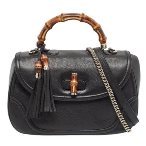 Pre-owned Leather handbags Gucci Vintage , Black , Dames