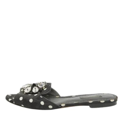 Pre-owned Canvas flats Dolce & Gabbana Pre-owned , Black , Dames