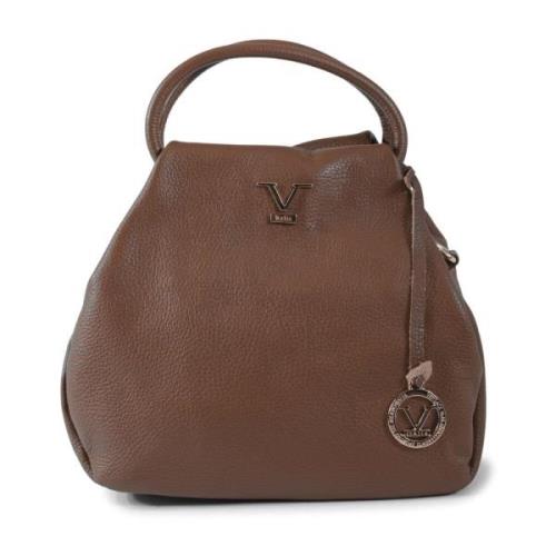 Bruine leren handtas met Italiaans detail 19v69 Italia , Brown , Dames