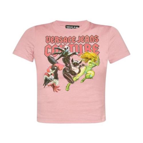 Roze T-shirts en Polos voor Vrouwen Versace Jeans Couture , Pink , Dam...