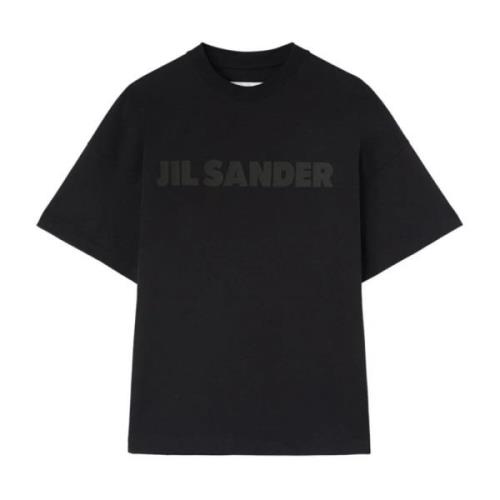 Zwart Logo T-shirt Jil Sander , Black , Heren