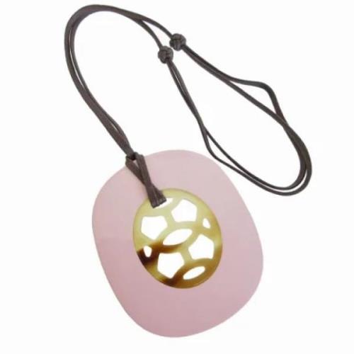 Pre-owned Fabric necklaces Hermès Vintage , Pink , Dames