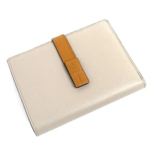 Pre-owned Leather wallets Loewe Pre-owned , Beige , Dames