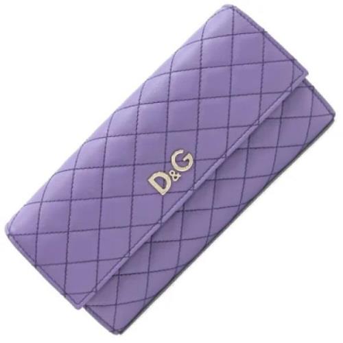 Pre-owned Leather wallets Dolce & Gabbana Pre-owned , Purple , Dames