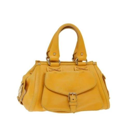 Pre-owned Leather handbags Celine Vintage , Yellow , Dames