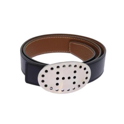 Pre-owned Leather belts Hermès Vintage , Black , Dames