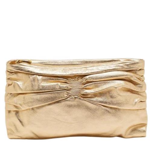 Pre-owned Leather clutches Miu Miu Pre-owned , Yellow , Dames