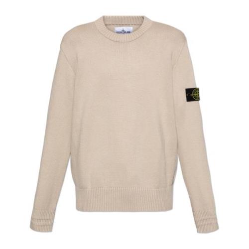 Trui met logo Stone Island , Beige , Heren