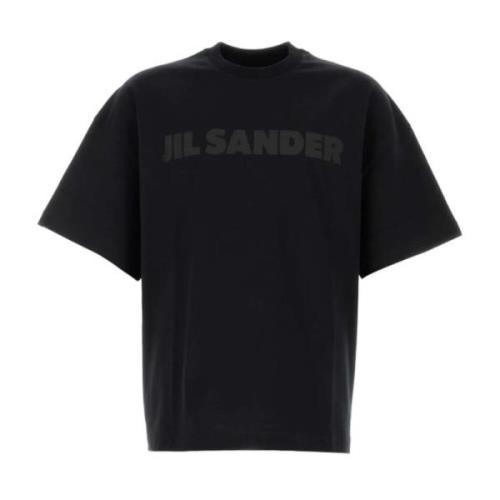 Logo Zwart T-shirt Jil Sander , Black , Heren