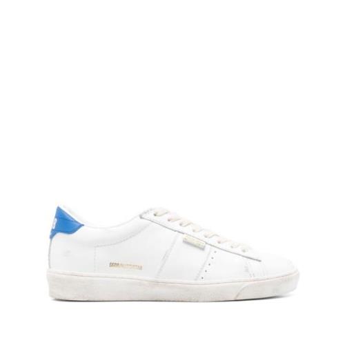 Blauwe Sneakers van Distressed Leer met Logo Golden Goose , Blue , Her...