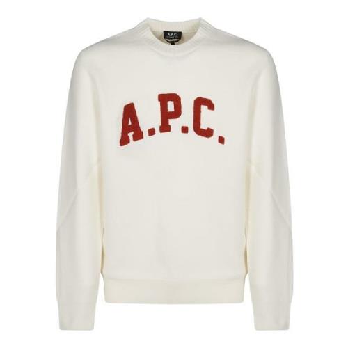 Joshua Wollen Trui met Voorkant Print A.p.c. , Beige , Heren